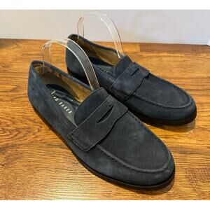 Ted Baker London Parliament Men’s Suede Penny Loafers Blue Size 9 Designer NWOB